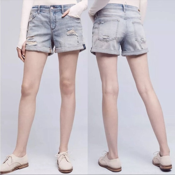 Pilcro and the Letterpress Hyphen Denim Shorts Distressed Size 26 - Picture 1 of 8